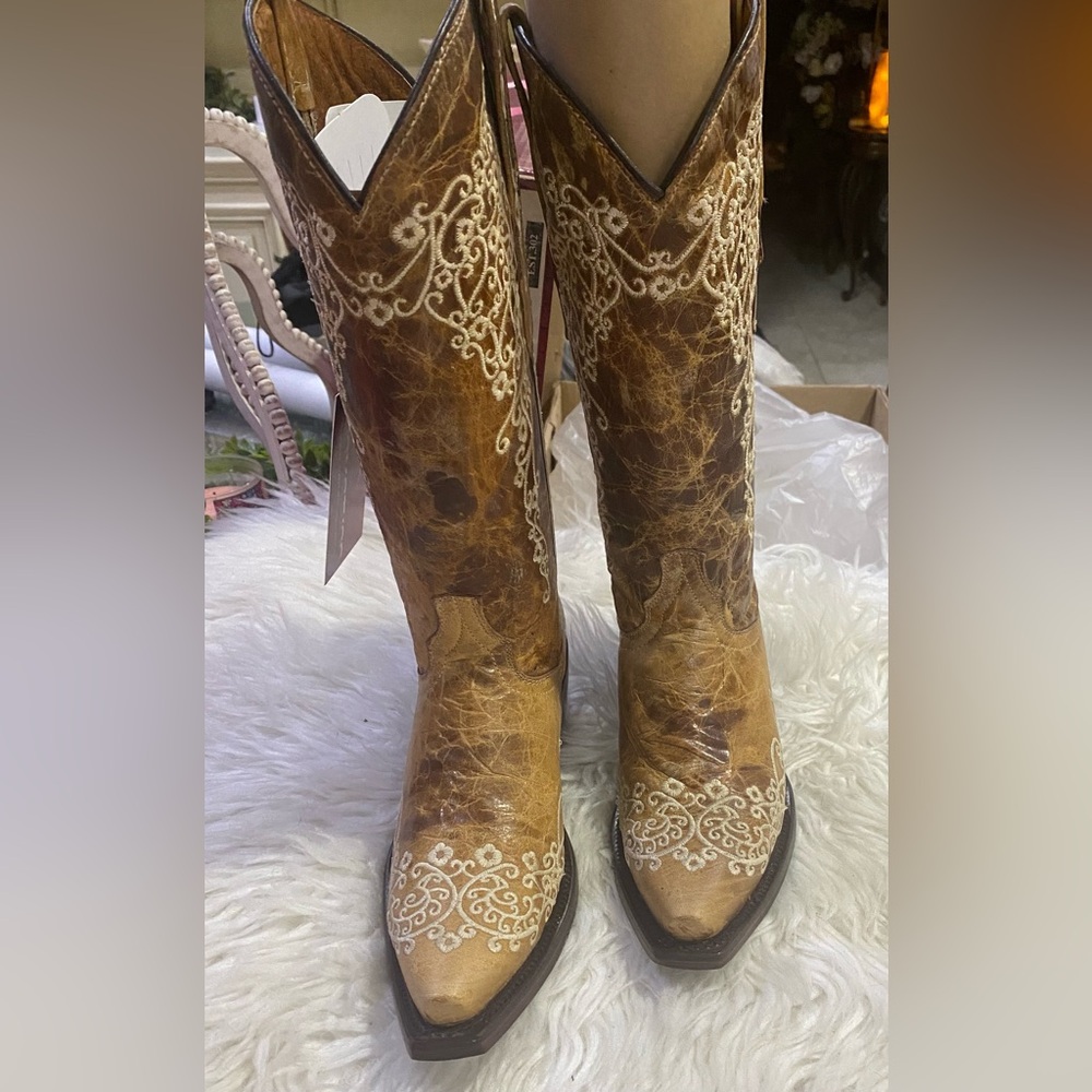 Innovation Old Crazy Orix Abilene Embroidered Western Cowboy Boots Sz 6